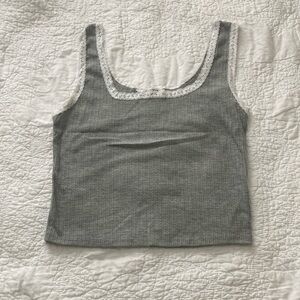 Laced Cropped Tank Top